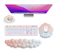 Votoko Cloud Reposamuñecas para teclado, ergonómico en la nube, con reposamuñecas para la muñeca, posavasos, piel sintética, espuma de memoria para PC, gaming, brazo, ordenador, gradiente