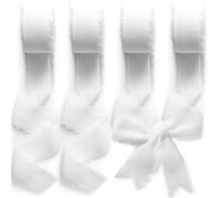 Votoko Gasa de Seda Blanca, Cinta de Chiffon de 2,5 cm x 40 m, Cinta de Gasa para Regalos, Ideal para Invitaciones de Boda, Ramos de Novia, Envoltura de Regalos y Proyectos de Bricolaje