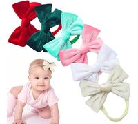 Votoko Juego de 6 Diademas Bebé, Cintas para Bebé Cintas con Lazo de Terciopelo, Banda para el Pelo Suave y Linda para Recién Nacidos y Niños Pequeños