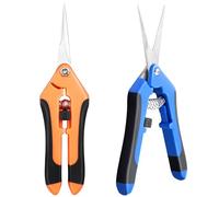 Votoko Tijeras de Podar, 2 Pares de Tijera de Jardín Ergonómicas de 165 mm, Juego de Tijeras de Podar con Mecanismo de Resorte, Forjadas, Ideales para Jardinería y Cuidado del Jardín