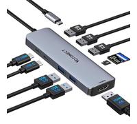 Votonect Hub USB C 10 en 1 con adaptador HDMI 4K, lector de tarjetas SD/TF, carga PD de 100 W, 2 puertos USB 3.0 y 3 puertos USB 2.0 para MacBook Pro/Air, Dell XPS, Lenovo ThinkPad, etc.