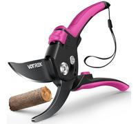VOTREK Tijeras de Poda Bypass Pro 21,5 cm - Para Manos Débiles con Ajuste Continuo, Hojas SK5 & Muelle Sellado. Las Tijeras de Jardinería Profesionales para Rosales y Frutales - Un Regalo Ideal