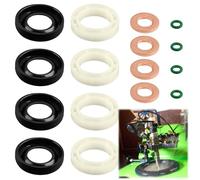 Votvlog 16 Unids Kit de Sello de Inyector 1.6 HDI, Arandelas Inyectores Diesel Reemplazo Compatible con Citroen, Peugeot Accesorios Universales Kit de Reparación Inyectores, Compatibles con Peugeot