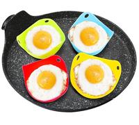 Votvlog Escalfador Huevos Silicona Huevo microondas, 4 Moldes de Cocina Antiadherentes, Utilizados para Utensilios de Cocina, Vaporera, Cazadores Furtivos de Horno Microondas, Fácil de Limpiar