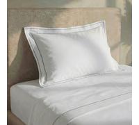 VOUCLER Harmony - Juego de Sabanas 90x200cm 100% Algodón 300 Hilos Satén con Bordado Gris Sedoso - 3 Piezas: Sabana Bajera 90cm Ajustable + Sabana Encimera Cama 90cm + Funda Almohada - Oeko-Tex®