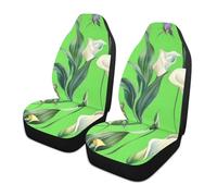 voucong Art Calla Lily - Juego de 2 fundas decorativas para asiento de coche, diseño de flores verdes, para camión, fundas para asientos de coche