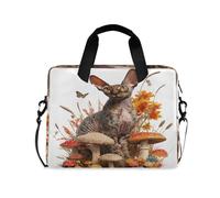 voucong Bolsa de almacenamiento portátil para laptop con asa y correa para el hombro, bolsa para computadora de 15.6 pulgadas, Cornish Rex Cat 3D