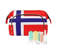 voucong Bolsa de viaje portátil para mujer, bolsa de cosméticos, maquillaje, bandera de Noruega