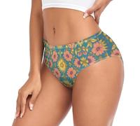 voucong Bragas retro florales botánicas William Morris para mujer, bragas de entrenamiento de una sola pieza, diseño de cadera, bragas orgánicas, William Morris botánico floral retro, M