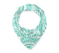 Voucong - Bufanda cuadrada de seda para mujer, estilo bohemio, verde menta, diseño floral, clásico, para primavera, 35 x 35 pulgadas, para mujer