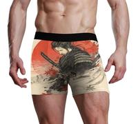 voucong Calzoncillos tipo bóxer japoneses con hojas de arce samurái para hombre, Hoja de arce samurái japonés, XXL