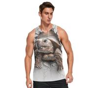 voucong Camiseta sin mangas de secado rápido para hombre, diseño de pared de mármol de tortuga, camiseta interior cómoda y transpirable para verano, Muro de mármol de tortuga, X-Large