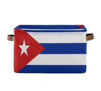 voucong Canastas de almacenamiento de la bandera de Cuba, 1 paquete de cestas plegables plegables con mango resistente