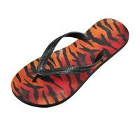 voucong Chanclas de goma con estampado de piel de tigre negro y naranja para mujer, para ducha, piscina (prop1), Tigers Fur Print Negro Naranja, XX-Large