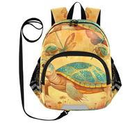 voucong Cute Ears - Mochila para niños, diseño de tortugas de agua, reptiles, terracota, antipérdida, antipérdida, con tira reflectante