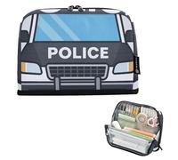 voucong Estuche organizador de gran capacidad, bolsa de cosméticos resistente para adolescentes, autobús de policía de primaria, dibujos animados