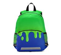 voucong Fashion Street Graffiti Painting - Mochila de malla verde y azul para niños, con correa para el pecho, mochilas escolares para ni?as de 5 a?os