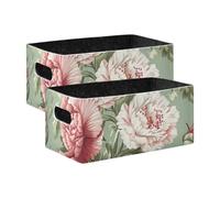 voucong Flowers Carnation Cactus Sage Green - Contenedores de almacenamiento para armario, 2 unidades, organizador de ropa para estante y cómoda