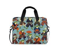 voucong Funda bandolera portátil para laptop, con asa y correa para el hombro, funda para computadora de 15.6 pulgadas, con cremallera, ranas samuráis japonesas, color azul