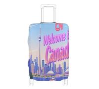 voucong Funda de tela elástica para equipaje, lavable, protector de equipaje de 45,7 a 81,3 cm, bienvenido a la cultura del paisaje de Canadá, Bienvenido a Canada Scenery Culture, L 26-28 in, Clásico