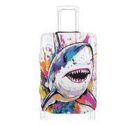 voucong Funda elástica duradera para equipaje, lavable, accesorios de viaje, para pintura artística de tiburón de 18 a 32 pulgadas, Beauty Shark Art Painting, L 26-28 in, Clásico