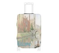 voucong Funda elástica extra grande para equipaje a prueba de arañazos para maleta de viaje, accesorio de viaje de 18 a 32 pulgadas, bienvenido a la cultura del paisaje del Reino Unido, Bienvenido a
