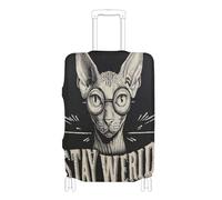 voucong - Funda elástica extra grande para maletas, protector de equipaje para 18-32 pulgadas, estilo retro, vintage, sin pelo, para gatos, Gato sin pelo retro vintage, XL 29-32 in, Clásico
