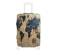 voucong Funda elástica grande para equipaje, lavable, accesorio de viaje, apto para 45,7 a 81,3 cm, diseño de mapa del tesoro pirata, World Game Treasure Map Pirata, M 22-24 in, Clásico