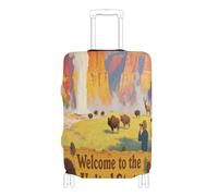 voucong Funda elástica para equipaje, antiarañazos, para equipaje de 18 a 32 pulgadas, bienvenido a la cultura del paisaje del Reino Unido, Bienvenido a la cultura del paisaje del Reino Unido, S 18-20