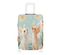 voucong Funda elástica para equipaje de mano, antiarañazos, elástica, protección de equipaje, ajuste de 18 a 32 pulgadas, dibujos animados Devon Rex Cats River, Cartoon Devon Rex Cats River, S 18-20