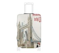 voucong - Funda elástica para equipaje para maletas, accesorios de viaje para 18-32 pulgadas, bienvenido a la cultura del paisaje del Reino Unido, Bienvenido a la cultura del paisaje del Reino Unido
