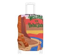 voucong - Funda protectora elástica para equipaje de mano, lavable, para maleta, protectores de equipaje de 18 a 32 pulgadas, bienvenido a la cultura del paisaje del Reino Unido, Bienvenido a la