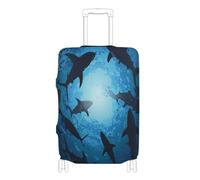voucong Funda protectora elástica para equipaje, lavable, funda elástica para maleta, compatible con 45,7 a 81,3 cm, tiburones del océano, peces, animales marinos, Ocean Sharks Fish Sea Animal World