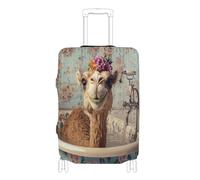 voucong - Funda protectora elástica para equipaje, resistente a los arañazos, funda elástica para maleta, para bañera de 18 a 32 pulgadas, color camello retro, Linda bañera retro camel, M 22-24 in