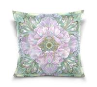 voucong Fundas de almohada de estilo bohemio, diseño floral, color morado, decoración del hogar, sala de estar, cama, 45,7 x 45,7 cm