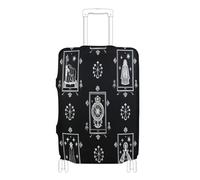 voucong Fundas elásticas grandes para equipaje, a prueba de arañazos, funda elástica, protector de equipaje, ajuste de tarot astrológico negro gótico de 18 a 32 pulgadas, Tarot astrológico negro