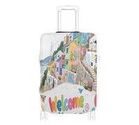 voucong Fundas elásticas grandes para equipaje, fundas lavables para maletas, protector de maleta de 45,7 a 81,3 cm, bienvenido a la cultura del paisaje de Corea, Bienvenido a Korea Scenery Culture