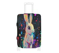 voucong Fundas elásticas grandes para maletas, antiarañazos, elásticas, protectores de equipaje, se ajustan a pinturas artísticas de conejo, de 18 a 32 pulgadas, Beauty Rabbit Art Painting, L 26-28 in