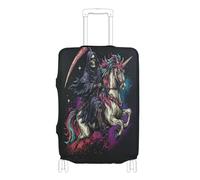 voucong - Fundas elásticas para maletas lavables, para equipaje, protección de equipaje, ajuste de 18-32 pulgadas, unicornios de equitación, Unicornios de equitación Grim Reaper, S 18-20 in, Clásico