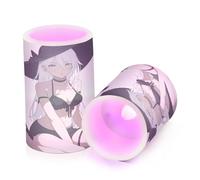 voucong Gorgeous Girl - Vela parpadeante sin llama de anime con luces electrónicas remotas para hombres, juego de 2 piezas