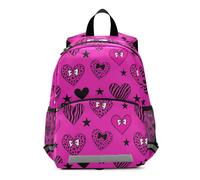 voucong Hotpink Heart Star Leopard Zebras Y2K - Mochila para niños de 4 años con correa, mochila para preescolar, mochilas de moda para adolescentes