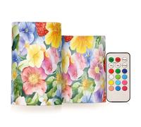 voucong Italia Flor de fresa Belleza Flor (longword) Velas eléctricas Luces electrónicas LED alimentadas por pilas para Pascua (prop2) Juego de 2 piezas
