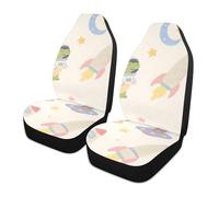 voucong Juego de 2 fundas decorativas para asiento de coche, diseño de cohetes de dinosaurio, para mujer, esenciales, impermeables, para asientos de carro