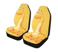 voucong Juego de 2 fundas decorativas para asientos de coche, diseño de dinosaurio de dibujos animados, color amarillo, para asientos de carros