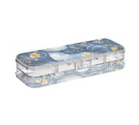 voucong Lindos unicornios oscuros estilo academia transparente caja de lápices de doble cubierta para niños con tapa a presión