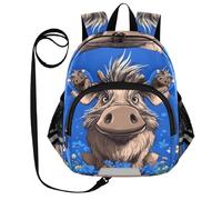 voucong Mochila con diseño de orejas lindas de Warthog, color azul real, con correa para el día del niño, mochila de mano personalizada antipérdida, con tira reflectante
