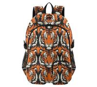 voucong Mochila de viaje para laptop para hombre, diseño de tigres, color naranja fresco, mochila para la escuela universitaria, mochila de 44.5 cm, mochila de negocios