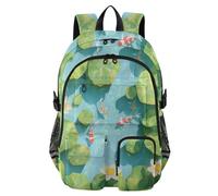 voucong Mochila para laptop 3D Pond Scenery kois Fish and Flowers para hombres y mujeres, paisaje de estanque 3D, kois, peces y flores, mochila escolar para portátiles de 17.5 pulgadas, mochila para