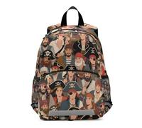 voucong Mochila retro de piratas de dibujos animados para niños, mochila con correa para jardín de infantes, mochilas para ni?as de 3 a?os