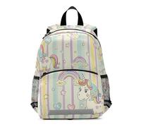 voucong Mochilas infantiles con diseño de unicornios de dibujos animados para niñas pequeñas con correa para libros de 6 a 8 años